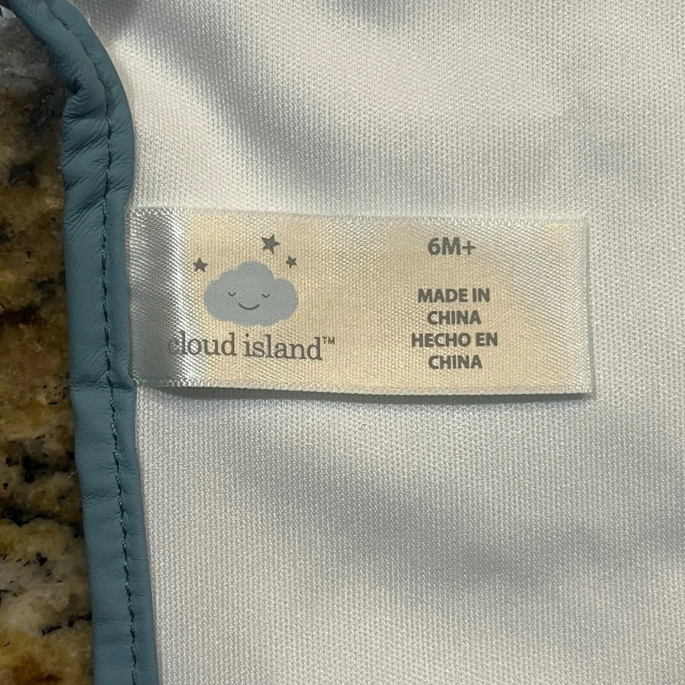 Cloud Island Dinosaur Long Sleeve Bib Smock Blue 6M+ Waterproof Pocket